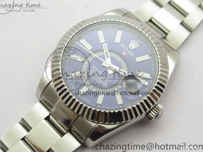 0413 Sky-Dweller 326934 SS AIF Blue Dial on SS Bracelet A23J to RelaxedFit 2787